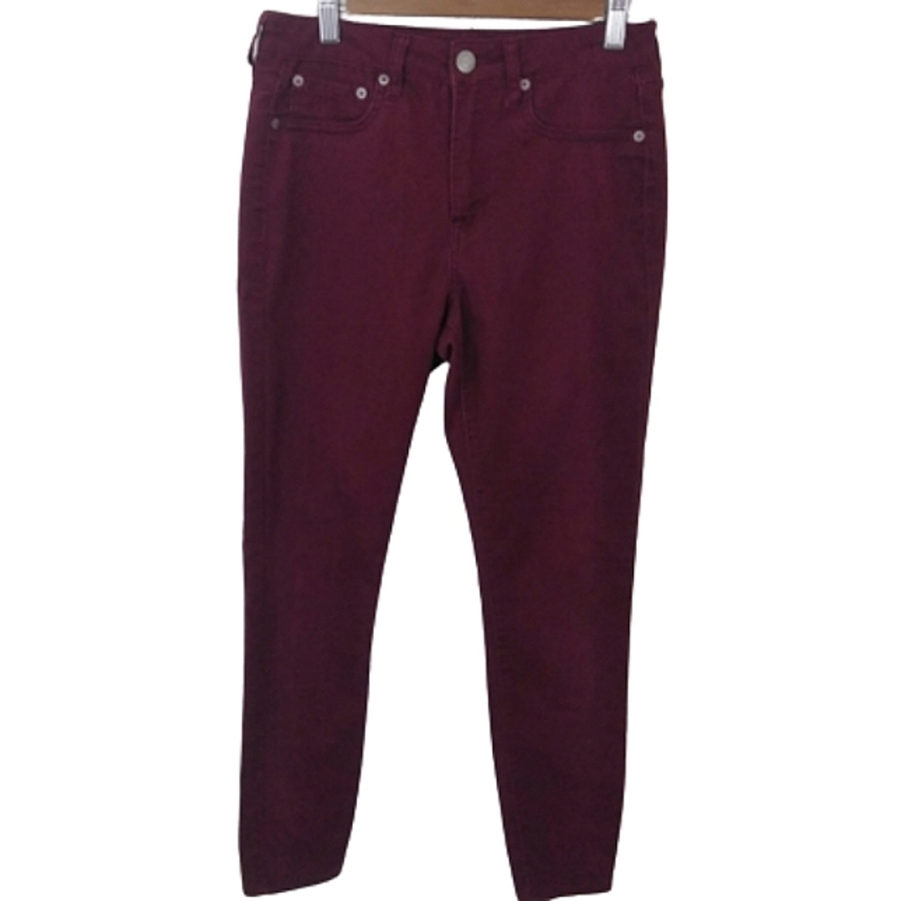 Aeropostale High Waisted Cotton Deep Red Maroon Colored Jegging Jeans Pants